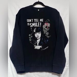 Don’t Tell Me To Smile Graphic Black Crewneck Sweatshirt Feminism Novelty
